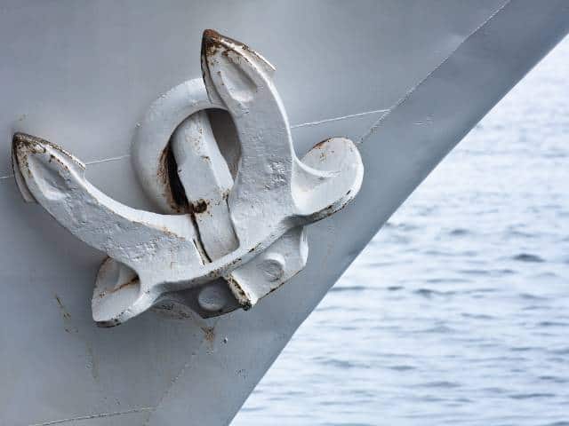 Close-up van het anker van SS Rotterdam.