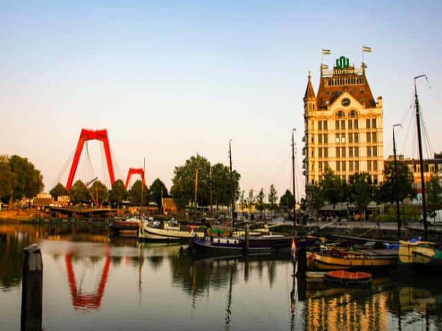 Uitzicht op de Oude Haven in Rotterdam.